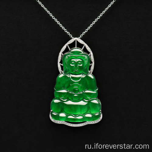 Jadeite Jade Goddess of Mercy Pendant